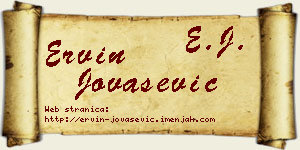 Ervin Jovašević vizit kartica